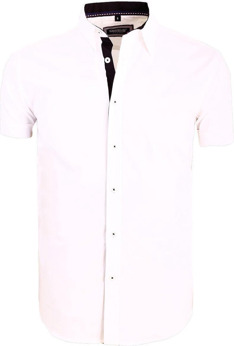 Carisma Overhemd Korte Mouw Effen Wit 9102 - L