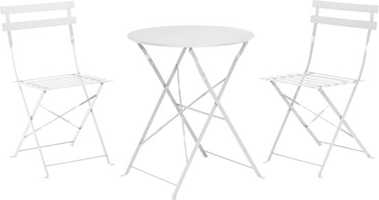 Bistro set wit- bistrotafel- 2 stoelen 1 tafel - wit | bol.com