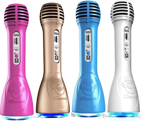 iDance PM6BL Bluetooth All-In-One Karaoke Microfoon - Blauw | bol.com