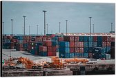 Dibond –Zeecontainers in de Haven– 40x30 Foto op Aluminium (Met ophangsysteem)