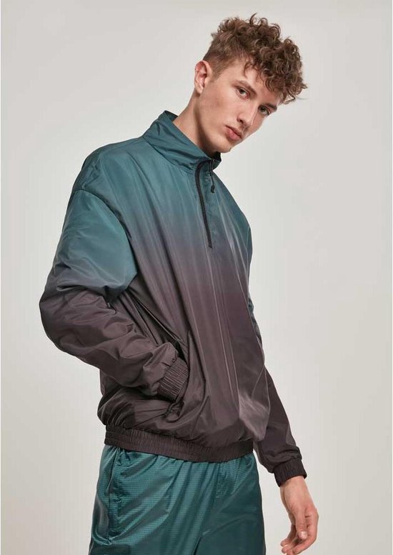 Urban Classics - Gradient Pullover Jas - XL - Zwart/Groen