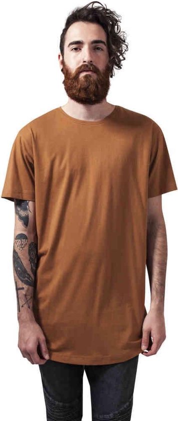Urban Classics Heren Tshirt Shaped Long Bruin