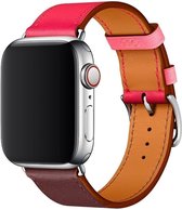 Leren bandje compatibel met Apple Watch 49/45/44/42 mm, Fuchsia/violet/Roze/Paars, Simple Tour Uptown