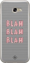 Samsung A5 2017 hoesje siliconen - Blah blah blah | Samsung Galaxy A5 2017 case | blauw | TPU backcover transparant