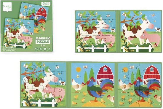 Scratch Puzzle Magnetic: MAGNETIC PUZZLE BOOK TO GO - FERME