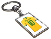 Brazilië Shirt met Jouw Naam - WK2022 - Gepersonaliseerde Sleutelhanger met Jouw Naam en Nummer - Cadeau - Verjaardag - Kerst - Kado - Valentijn - Gepersonaliseerd Cadeau - Voetbal