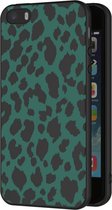 iMoshion Design voor de iPhone 5 / 5s / SE hoesje - Luipaard - Groen / Zwart