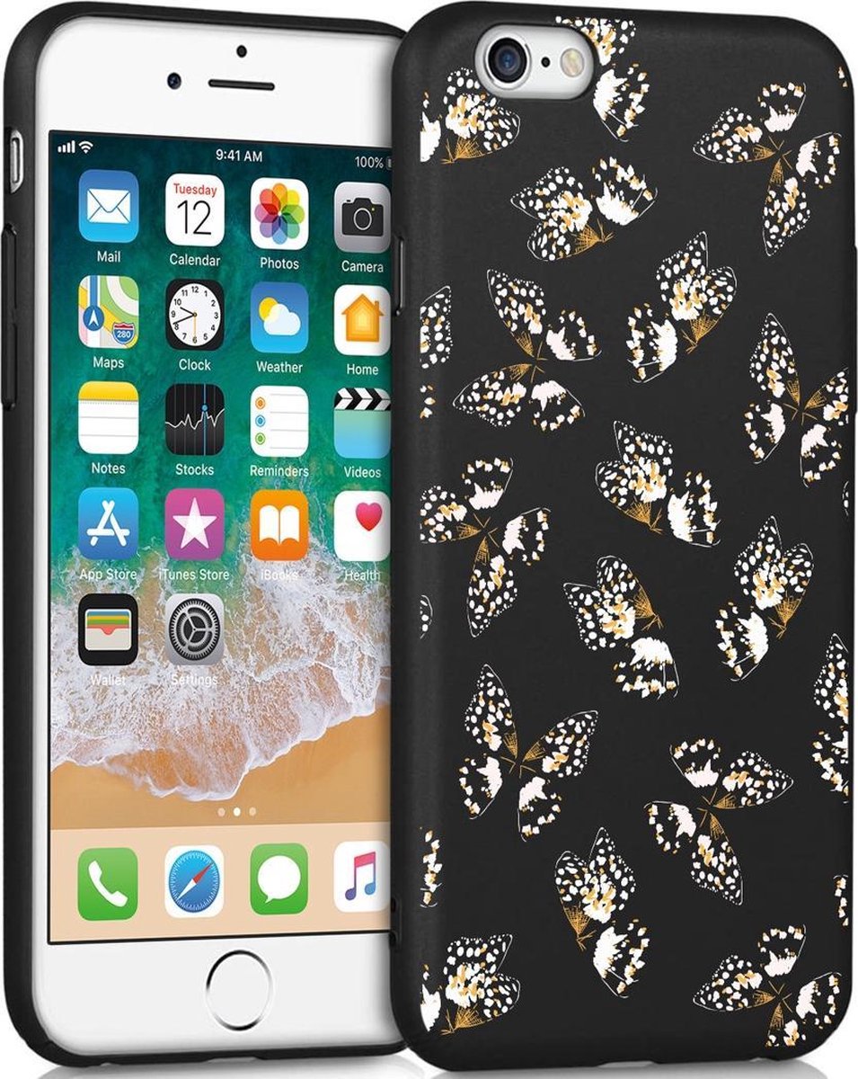 iMoshion Design voor de iPhone 6 / 6s hoesje - Vlinders - Zwart / Wit