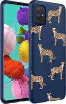 iMoshion Design voor de Samsung Galaxy A71 hoesje - Luipaard - Blauw