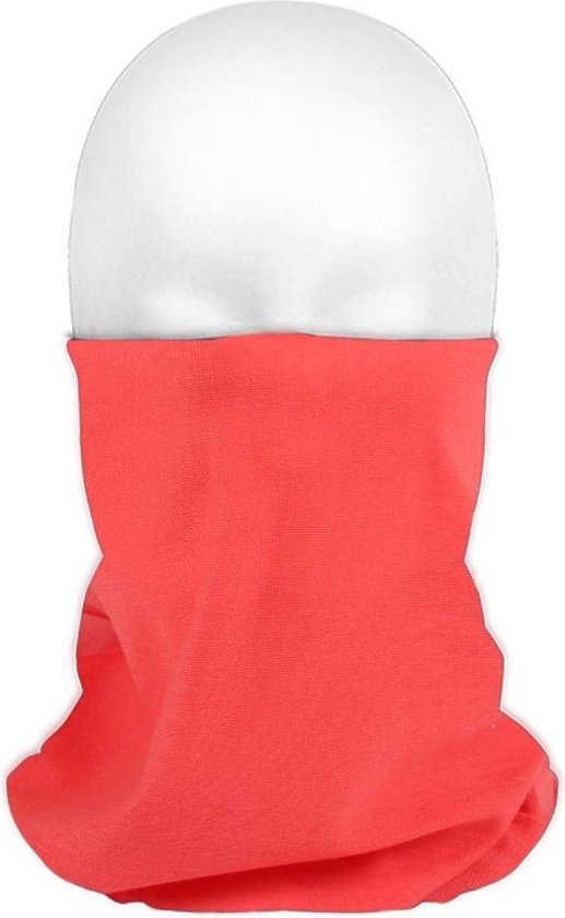 Multifunctionele morf sjaal zalm roze unikleur - Voor volwassen - Gezichts bedekkers - Maskers voor mond - Windvangers - Gezichtsmasker