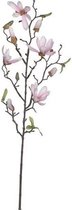 Licht roze Magnolia/beverboom kunsttak kunstplant  80 cm - Kunstplanten/kunsttakken - Kunstbloemen boeketten