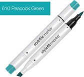 Stylefile Marker Brush - Peacock Green - Hoge kwaliteit twin tip marker met brushpunt