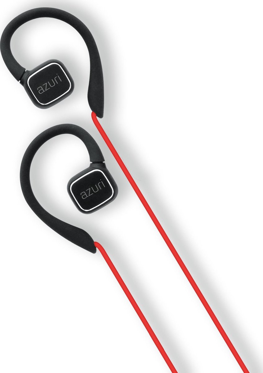 Azuri true wireless twin BT oortelefoon met earhook sport 1 - rood
