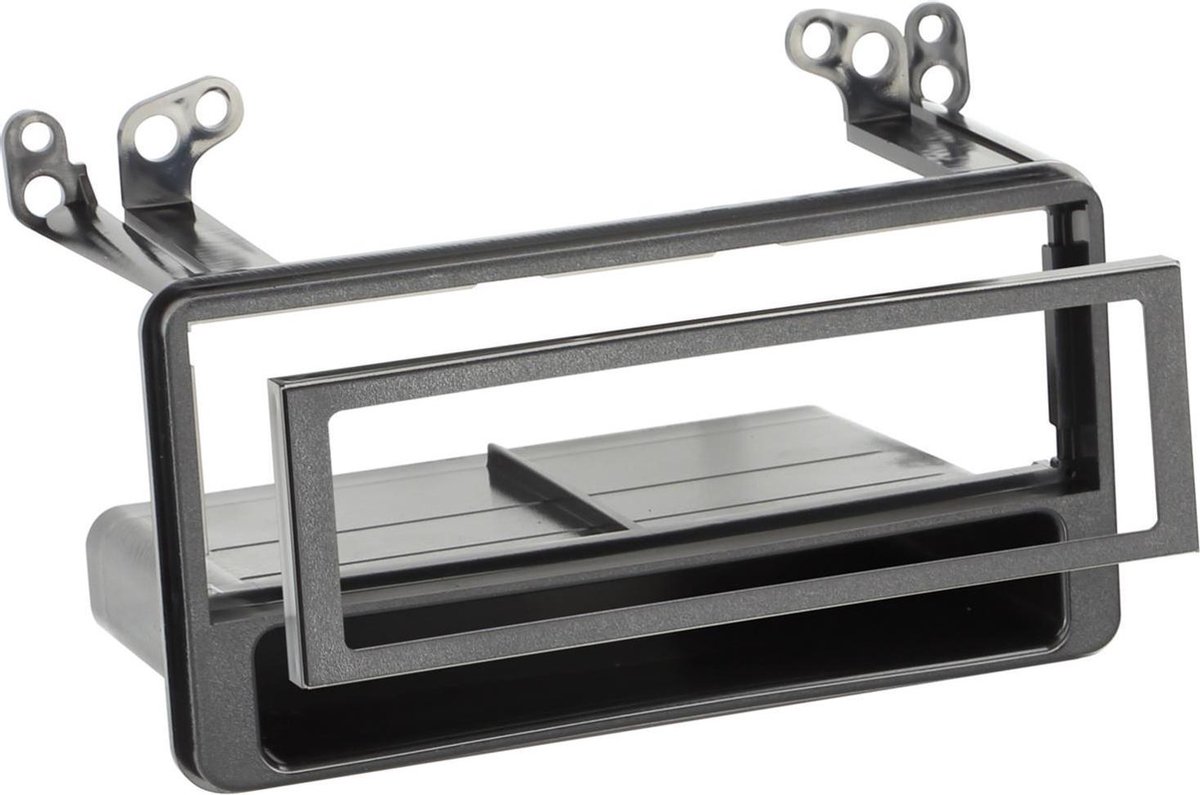1-DIN Paneel geschikt voor met aflegbakje Toyota Avensis/ Celica/ MR2/ RAV4/ Yaris Kleur: Zwart (METRA)