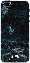 iPhone SE (2016) Hoesje Transparant TPU Case - Dark Blue Marble #ffffff