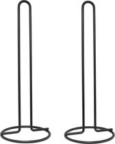 2x Stuks zwarte houders voor keukenpapier 32 cm - Keukenrolhouders - Keuken accessoires