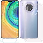 Huawei Mate 30 Hoesje - Soft TPU Siliconen Case & 2X Tempered Glas Combi - Transparant