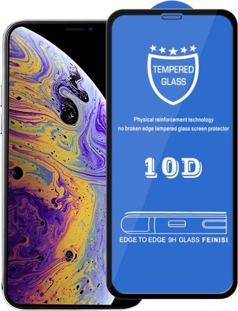 9H 10D Volledig scherm Gehard glazen schermbeschermer voor iPhone 11 Pro / XS / X - Merkloos