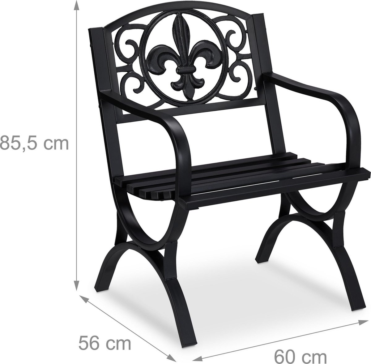 Relaxdays tuinstoel antiek - terrasstoel staal - balkonstoel - metalen  stoel - tuin stoel | bol.com