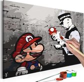 Schilderen op nummer volwassenen canvas - Mario (Banksy) 60x40 - Artgeist Schilderij