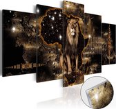 Schilderijen Op Canvas - Afbeelding op acrylglas - Golden Lion [Glass] 100x50 - Artgeist Schilderij