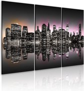 Schilderijen Op Canvas - Schilderij - De stad die nooit slaapt - NYC 60x40 - Artgeist Schilderij