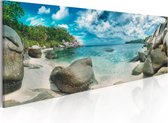 Schilderijen Op Canvas - Schilderij - Turquoise Paradise 120x40 - Artgeist Schilderij