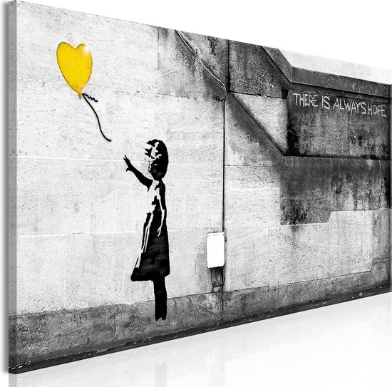 Schilderijen Op Canvas - Schilderij There is Hope (1 Part) Narrow Yellow... | bol.com