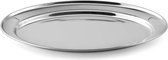 Dienblad ovaal zilver RVS 30cm