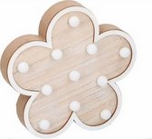 Arti Casa Decoratieverlichting Bloem Led 22 Cm Hout Blank