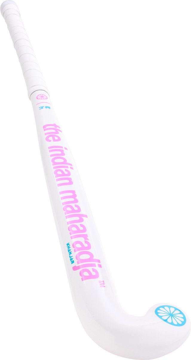 The Indian Maharadja Khanjar JR [compo]-31 inch Hockeystick Kids - wit-fel roze-fel blauw