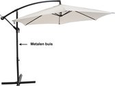 4goodz stalen zweefparasol 300 cm met kruisvoet - Creme