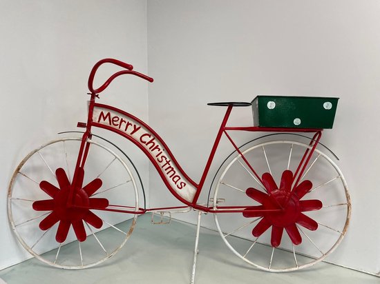 decoratieve fiets ijzer - leuke decoratie met ruimte voor bloemen | bol.com