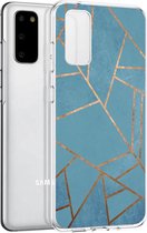 iMoshion Design voor de Samsung Galaxy S20 hoesje - Grafisch Koper - Blauw / Goud