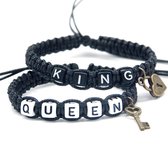 King & Queen armband set - Hartje - Sleutel - Liefdes Cadeau - Romantisch Cadeau - Geschenkset Mannen Vrouwen - Cadeau voor Vrouw -Valentijnsdag voor Mannen - Valentijn Cadeautje v