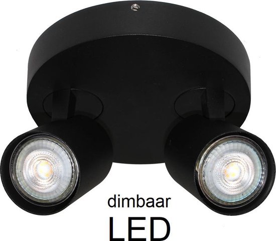 Artdelight - Plafondlamp Vivaro 2L Rond - Zwart - 2x LED 2700K - IP20 - Dimbaar >... | bol.com