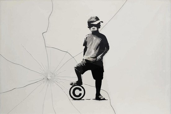 BANKSY Copyright Football Canvas Print