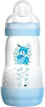 MAM Anti-Colic Easy Start-fles - 260 ml - 0 tot 6 maanden - Speenstroom 2 - Blauw