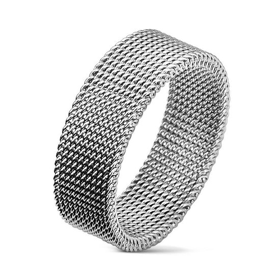 Heren Ring - Zilver Kleurig - Zilveren Kleur - Ring Heren - Ring - Stoere en Unieke Flexibele Ring - Flexo
