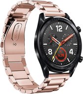 Stalen Smartwatch bandje - Geschikt voor  Huawei Watch GT stalen band - rosé goud - 46mm - Horlogeband / Polsband / Armband