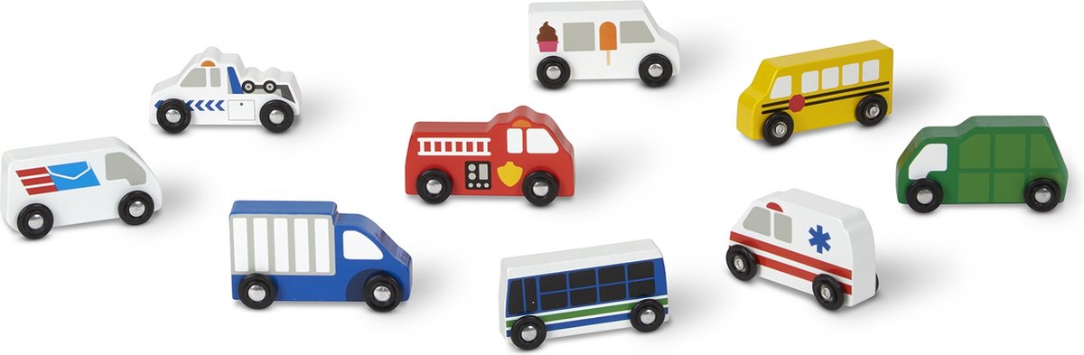 Melissa & Doug Auto-set Junior 10 Cm Hout 10-delig