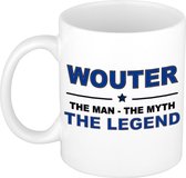 Naam cadeau Wouter - The man, The myth the legend koffie mok / beker 300 ml - naam/namen mokken - Cadeau voor o.a verjaardag/ vaderdag/ pensioen/ geslaagd/ bedankt