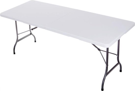 Moet Opmerkelijk ketting Opklapbare tafel - 180 cm lang - wit | bol.com