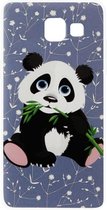 ADEL Siliconen Back Cover Softcase Hoesje voor Samsung Galaxy A3 (2016) - Panda met Blaadje