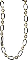 Behave® Schakel ketting bruin en goud kleur 90 cm