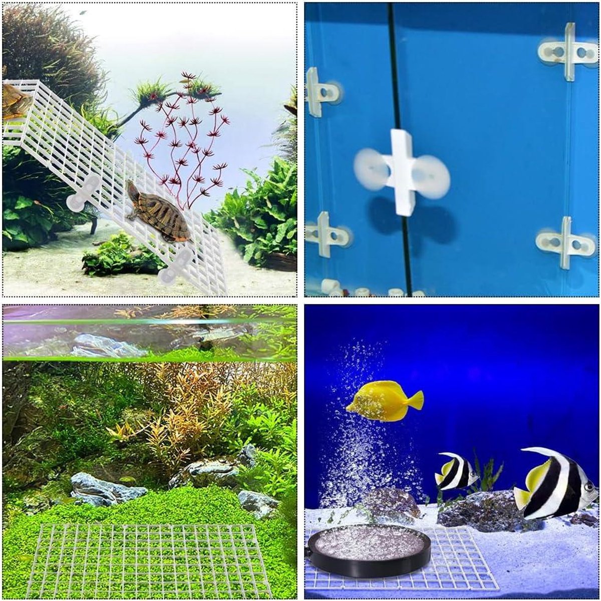 4 stuks aquarium schermnet afdekking 30 x 30 cm terrariumdeksel kunststof roosterplaat anti-sprong zeefnet