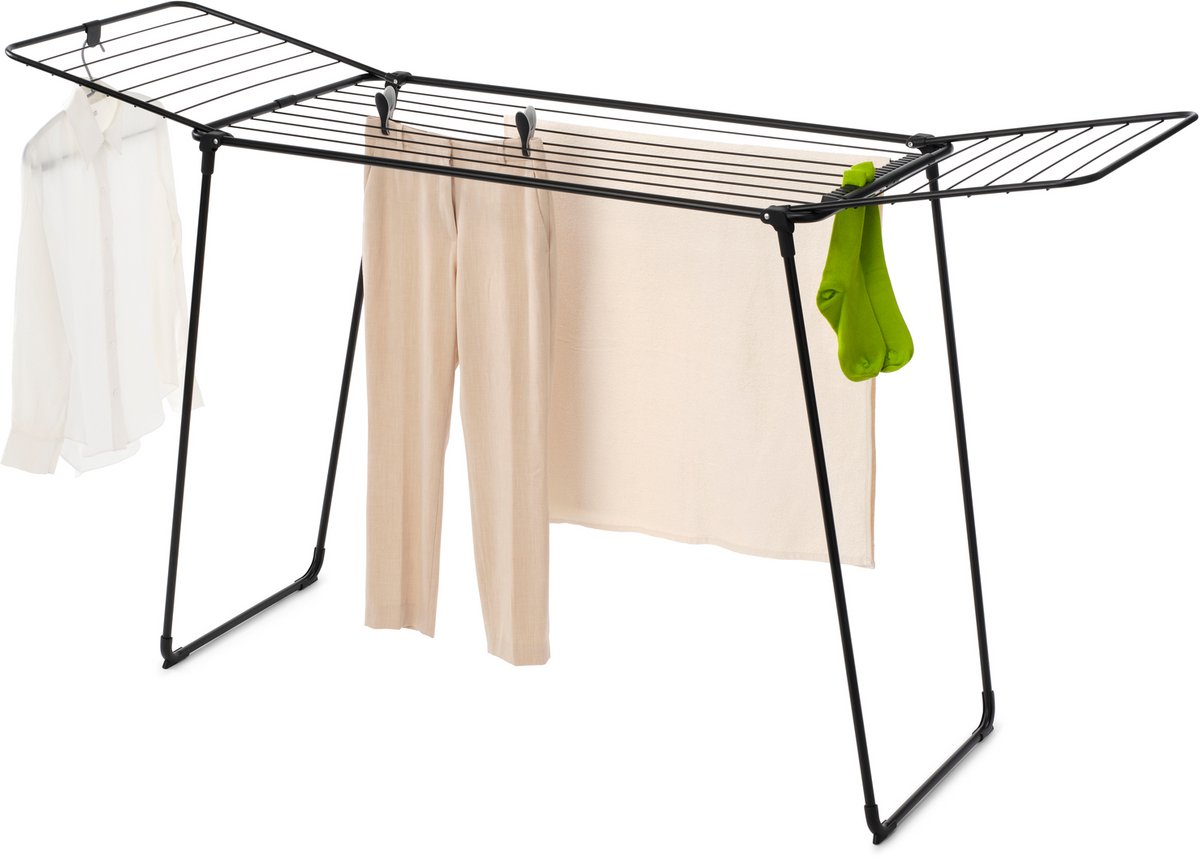 Brabantia HangOn Too Droogrek - 22 m - Inklapbaar Wasrek - Extra Hoog - Matt Black