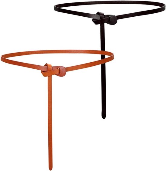 zeer soepele cognac taille riem van 2 cm breed