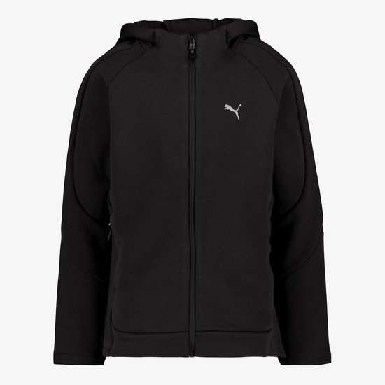 Sweat à capuche entièrement zippé Puma evostripe en noir.