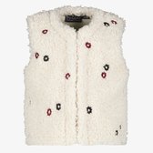 TwoDay meisjes teddy gilet met bloemetjes wit - Maat 92